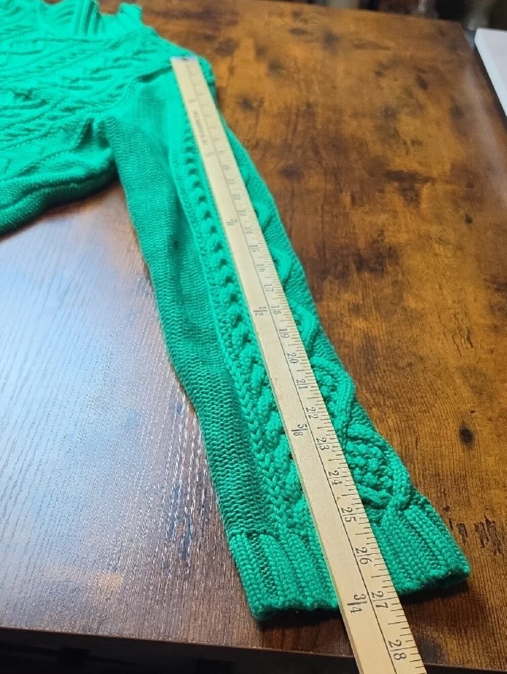 CHAPS | Cozy Kelly Green Cable Knit Fisherman Mock Neck Holiday Sweater | XL